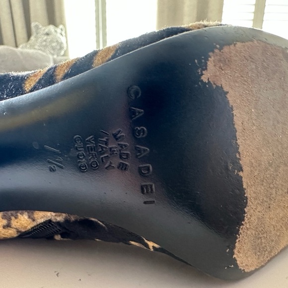 Casadei Velvet Boots Round Toe Size 7.5 Made In Italy 3.5” Heel - Picture 9 of 11